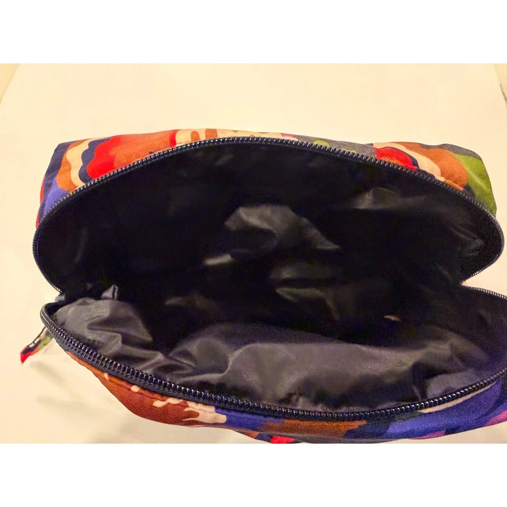 Vera Bradley Cosmetic Bag Large Floral Makeup Pouch Zip Travel